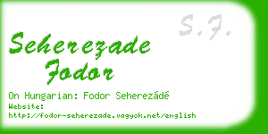 seherezade fodor business card